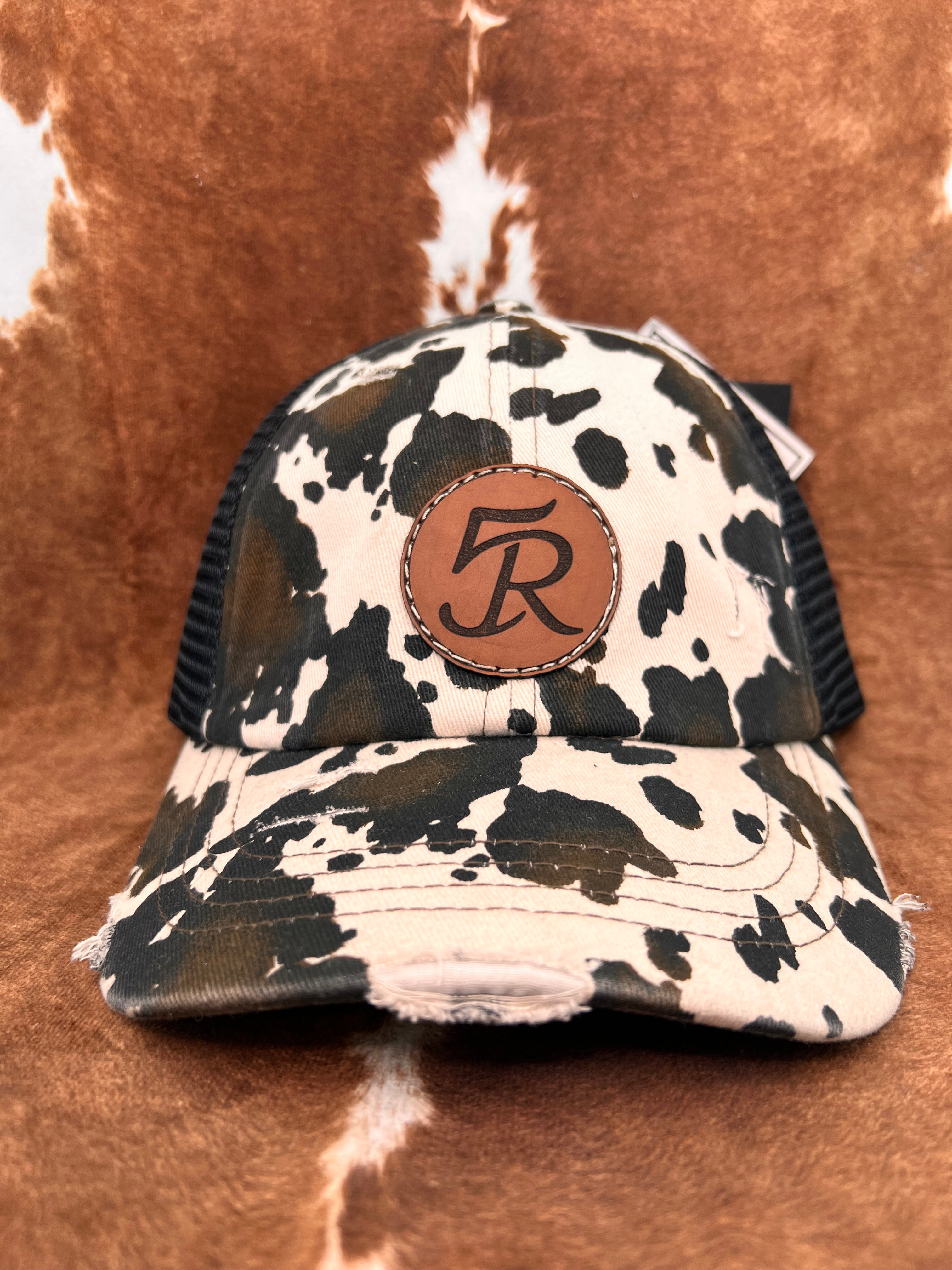 Cow Print Pony Black Mesh