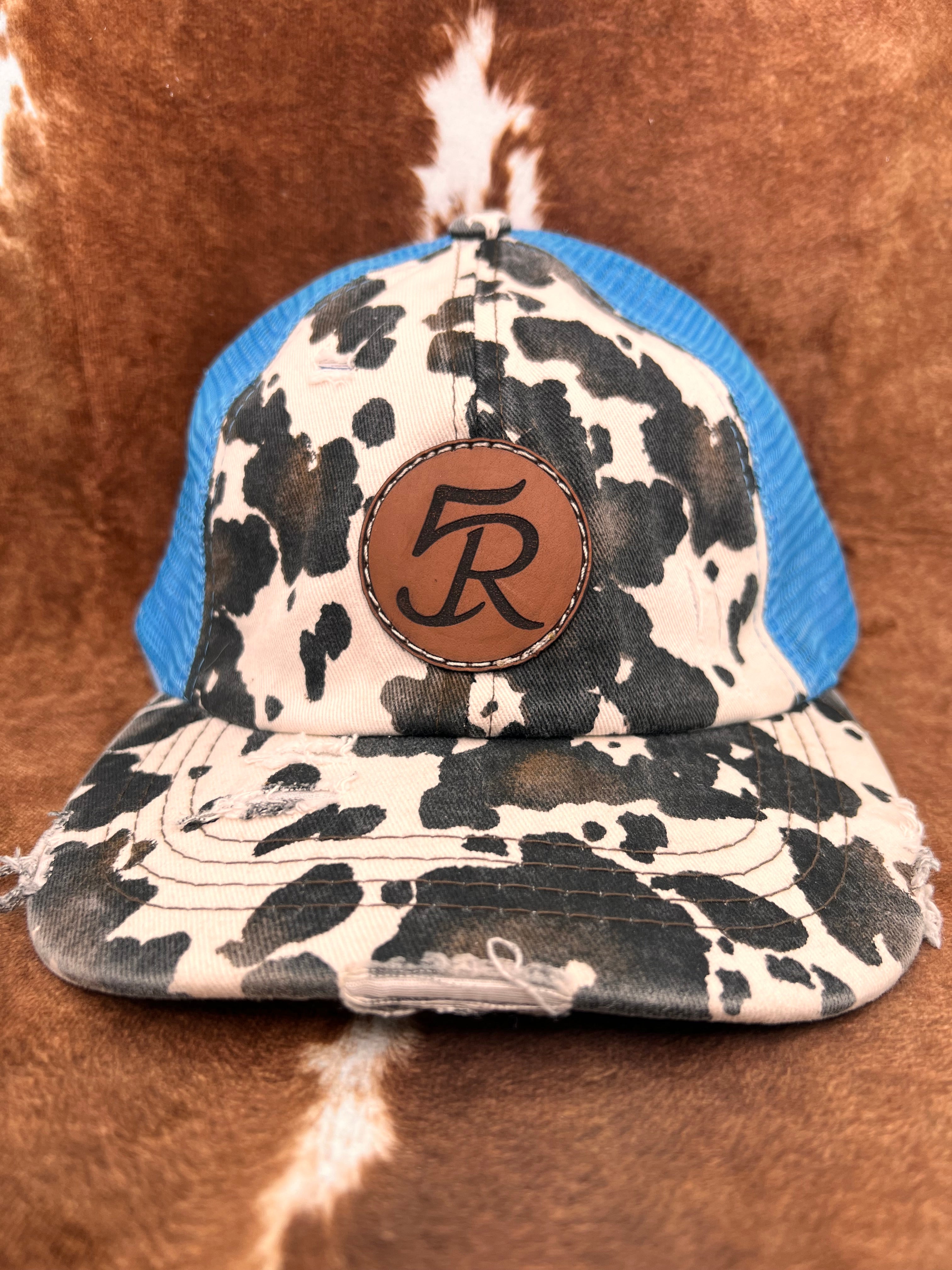 Cow Print Pony Blue Mesh