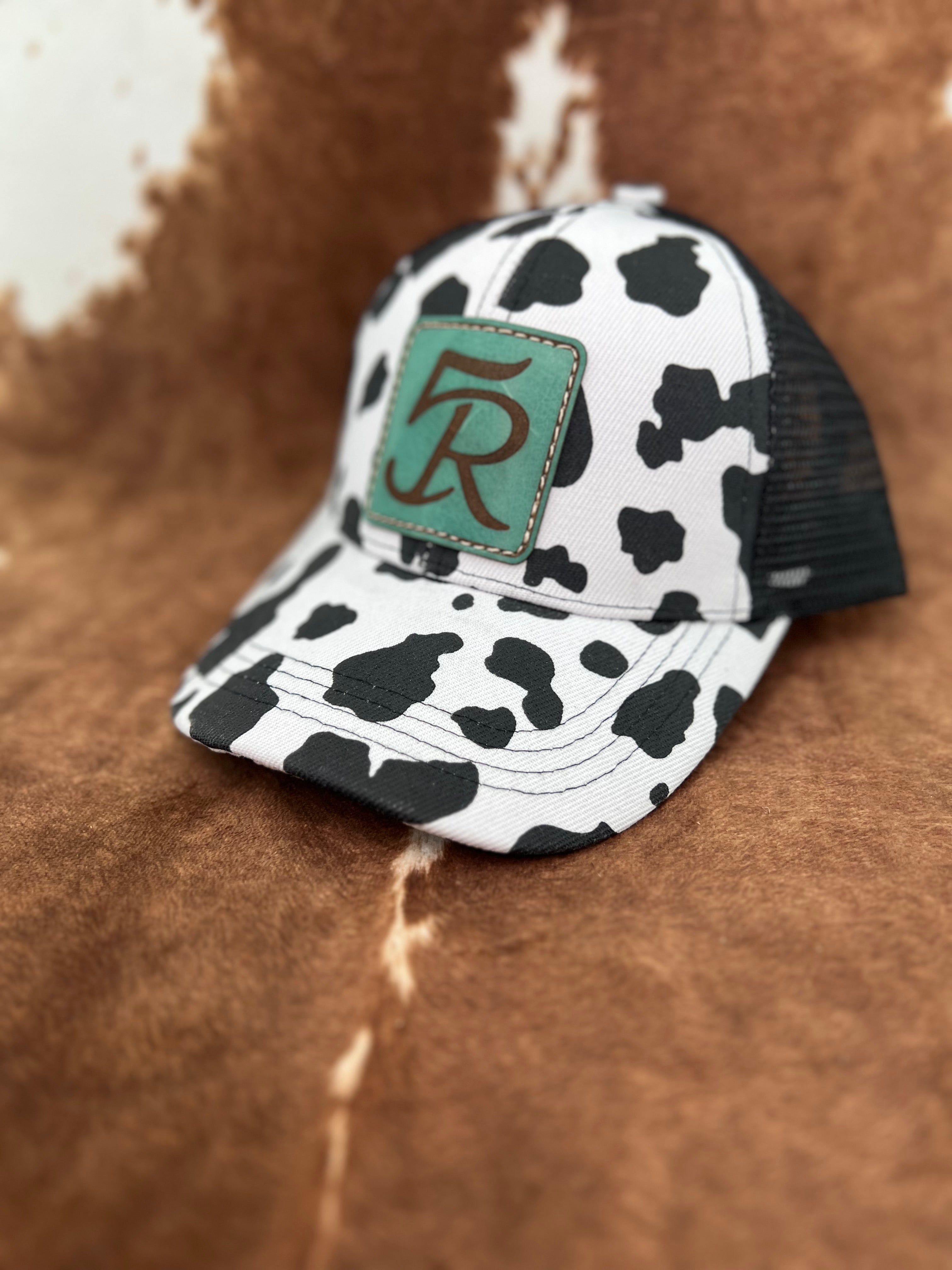 Statement Collection - Open Pony Cow Print Turquoise Leather